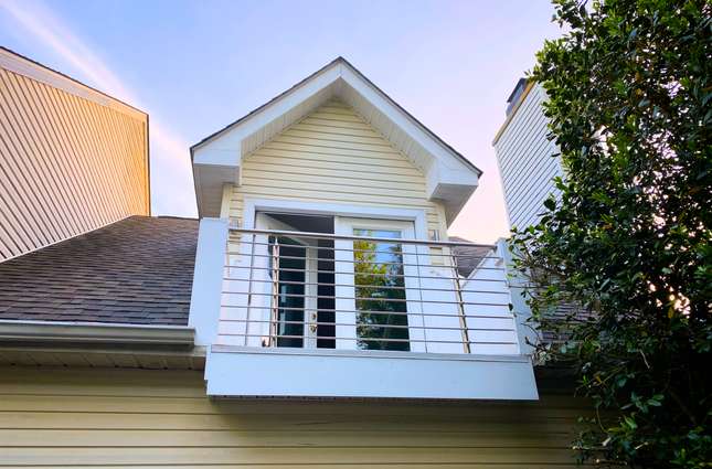 Balcony detail of master bedroom renovation in Howard County, Maryland