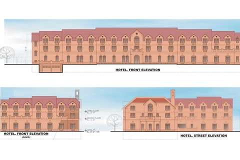 Marriott Hotel & Office Buildings conceptual design in Woodlawn Historic District, Alexandria, VA