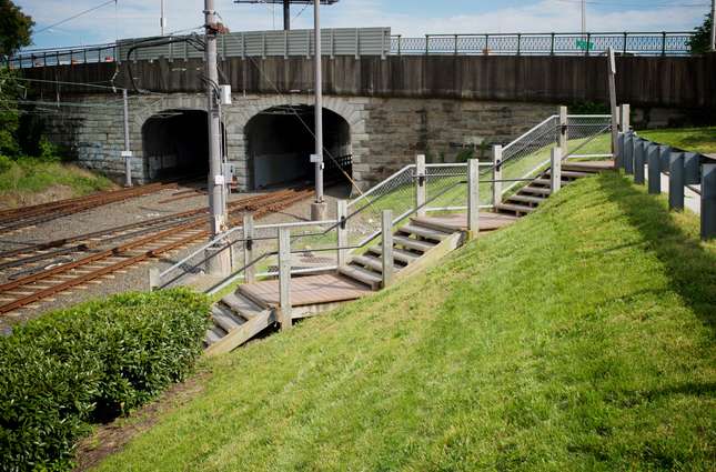 MTA North Ave Light Rail Station stair detail, Baltimore, MD