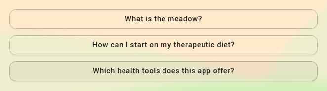 Meadow Mentor text prompt options