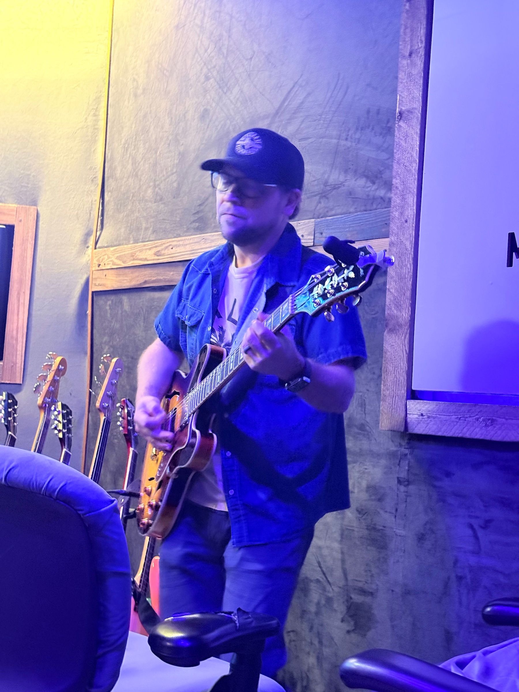 Guitar being recorded during the Baythorne Days sessions