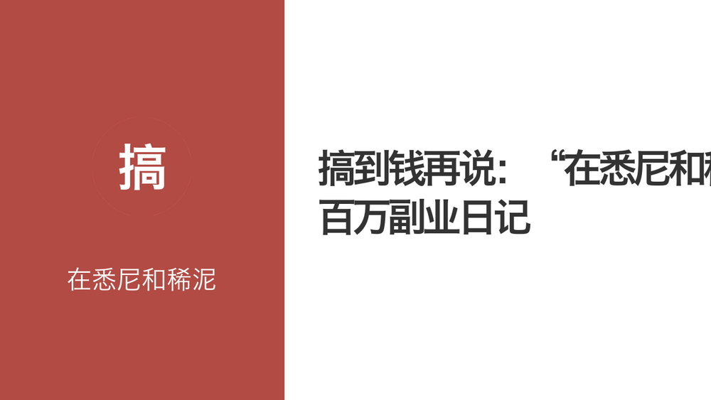 搞到钱再说:“在悉尼和稀泥”百万副业日记 封面 搞到钱再说:“在悉尼和稀泥”百万副业日记 封面