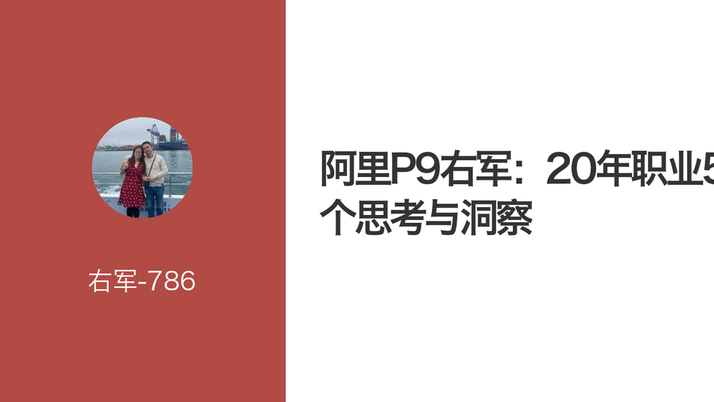 阿里P9右军：20年职业50个思考与洞察 封面