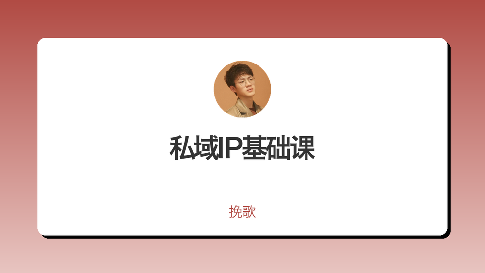 私域IP基础课 封面