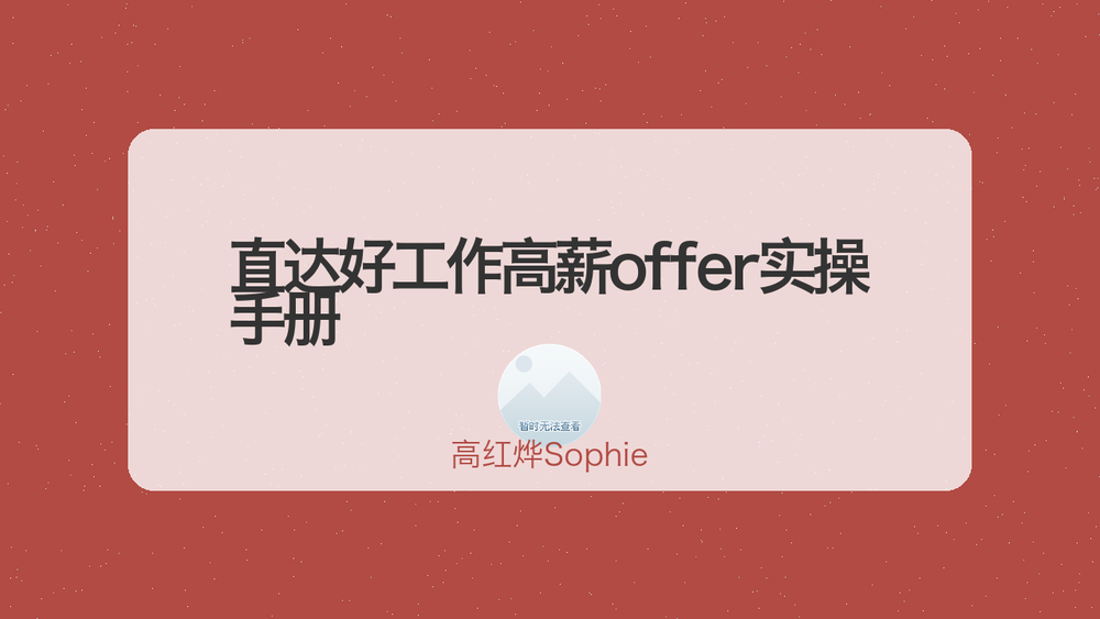 直达好工作高薪offer实操手册 封面