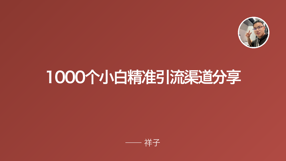 1000个小白精准引流渠道分享 封面