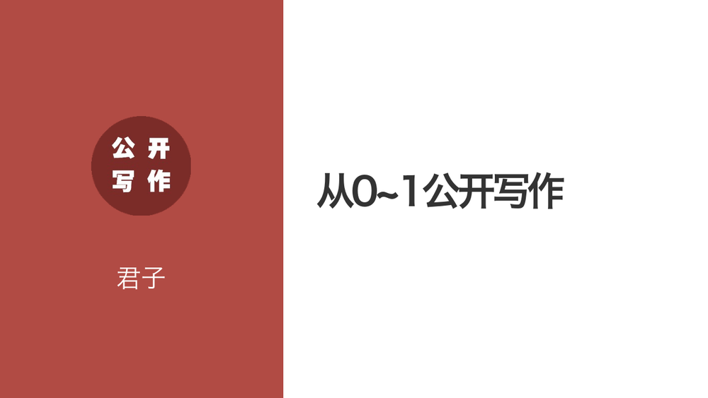 从0~1公开写作 封面
