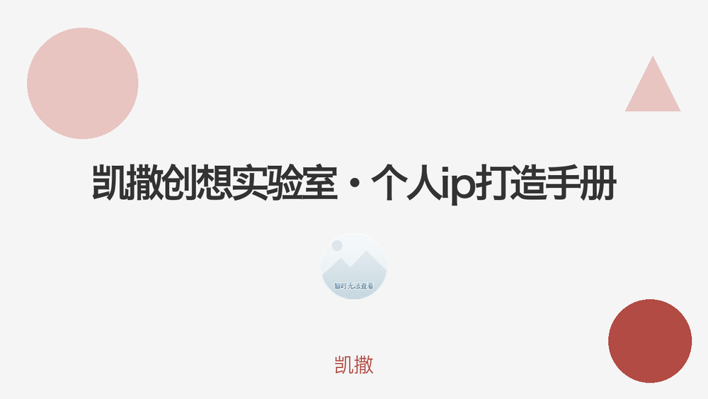 凯撒创想实验室·个人ip打造手册 封面