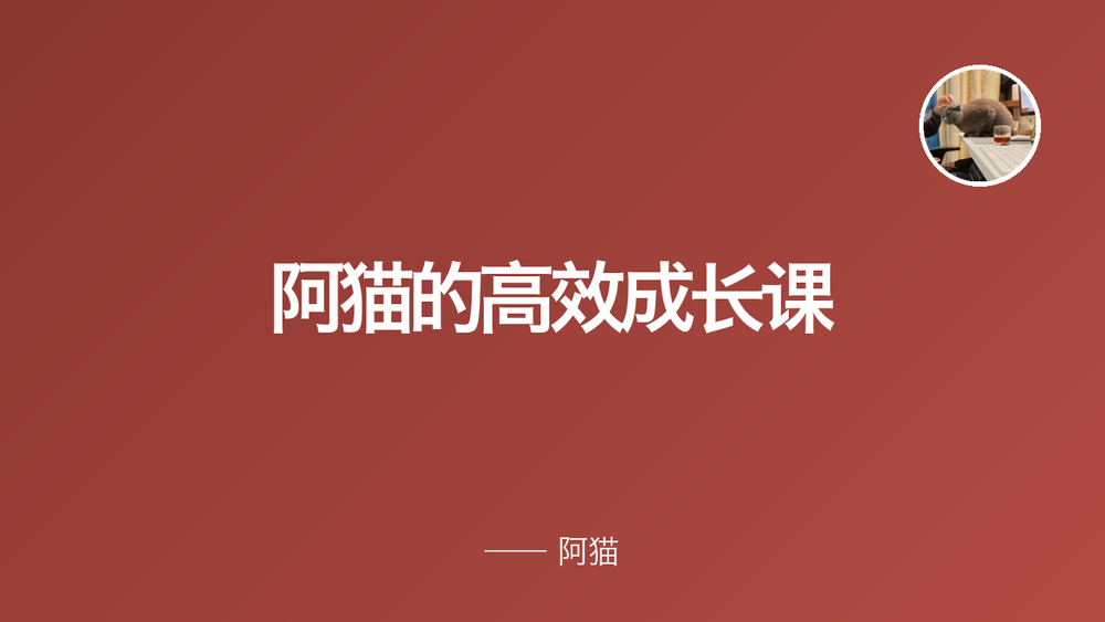 阿猫的高效成长课 封面