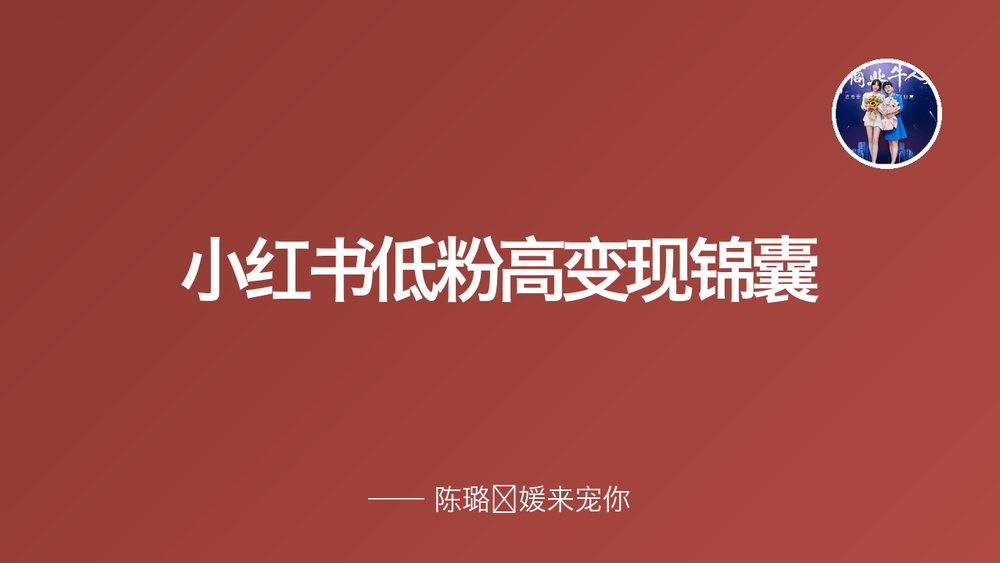小红书低粉高变现锦囊 封面 小红书低粉高变现锦囊 封面