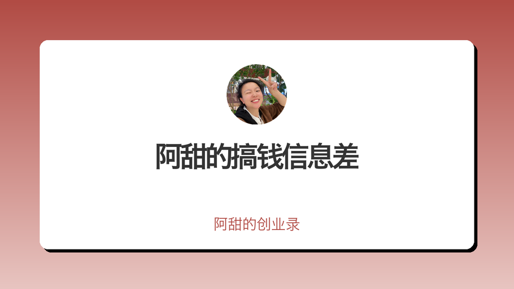阿甜的搞钱信息差 封面