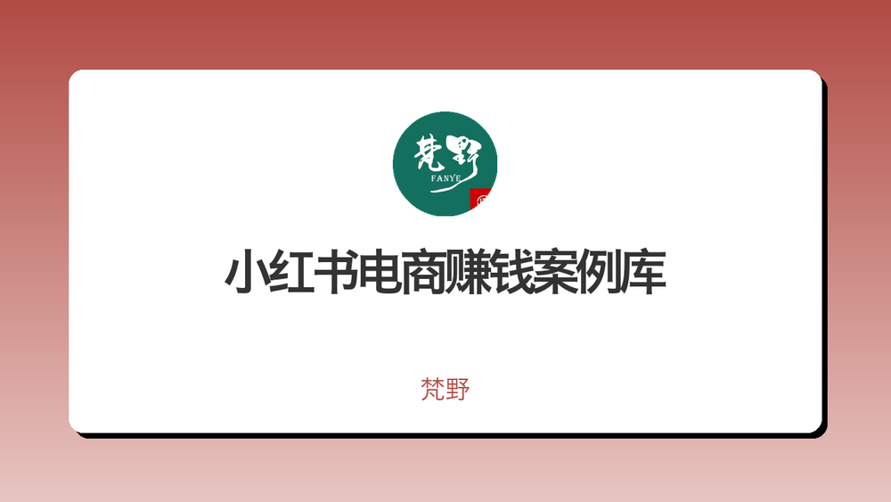 小红书电商赚钱案例库 封面