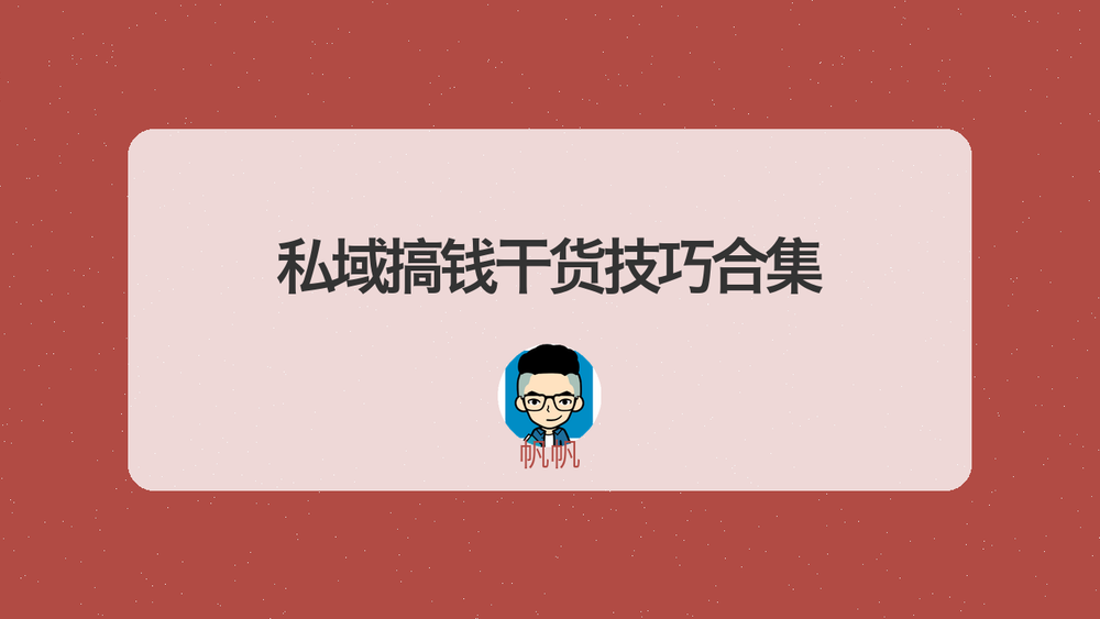 私域搞钱干货技巧合集 封面