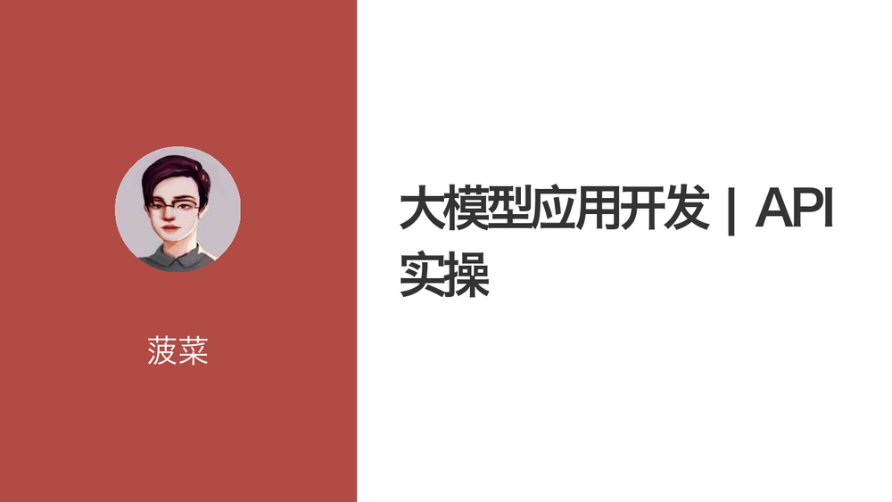 大模型应用开发 | API 实操 封面