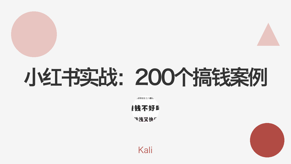 小红书实战：200个搞钱案例 封面