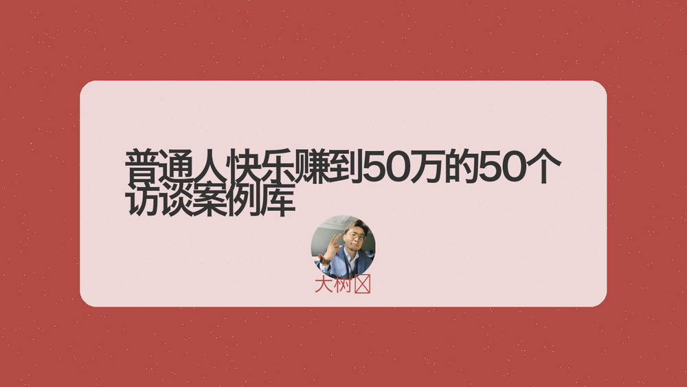 普通人快乐赚到50万的50个访谈案例库 封面