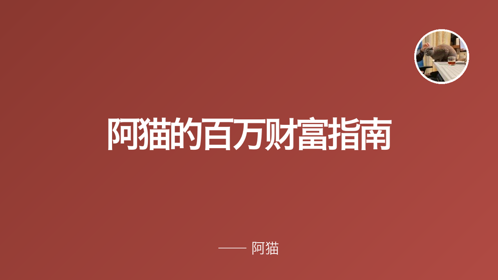 阿猫的百万财富指南 封面