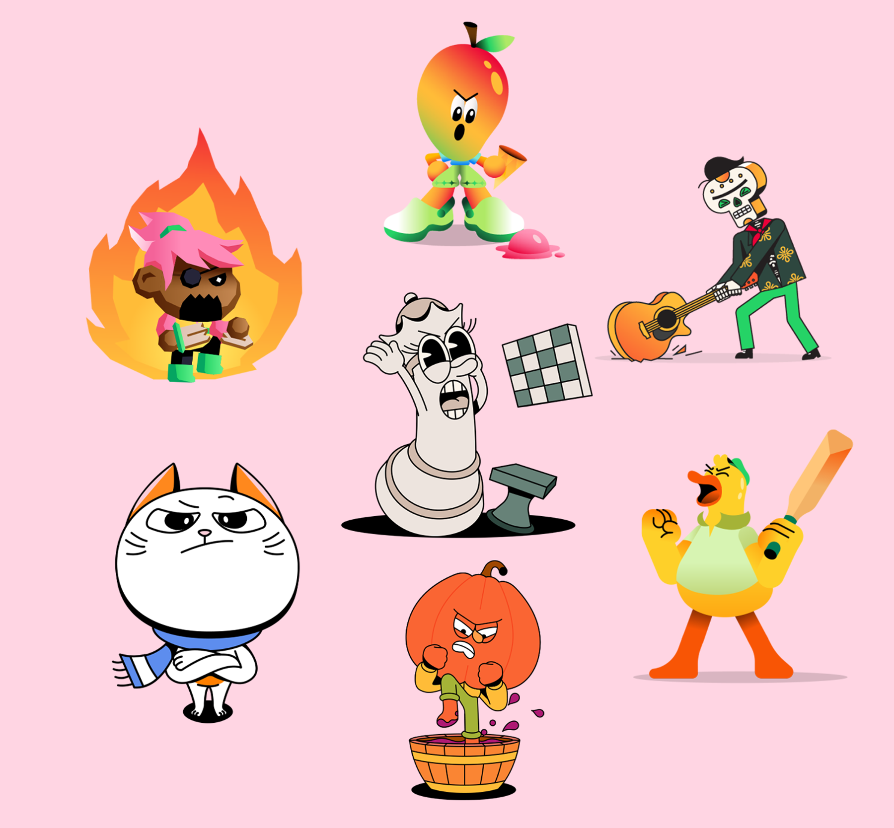 WhatsApp sticker character families, asset 2