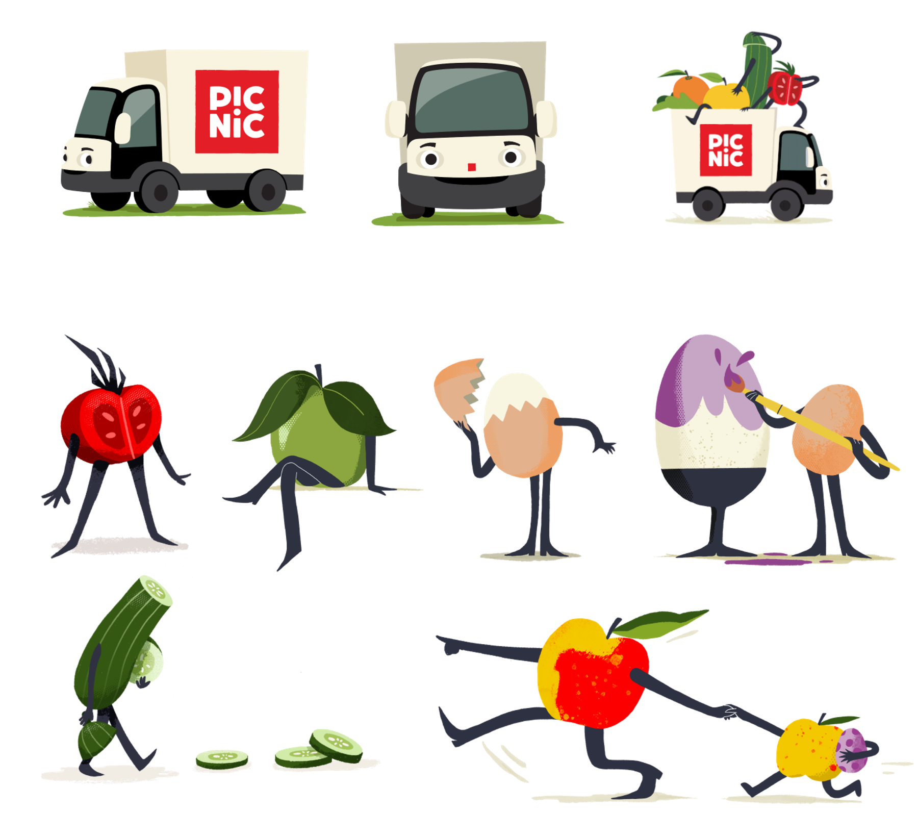 Picnic food character universe, asset 2
