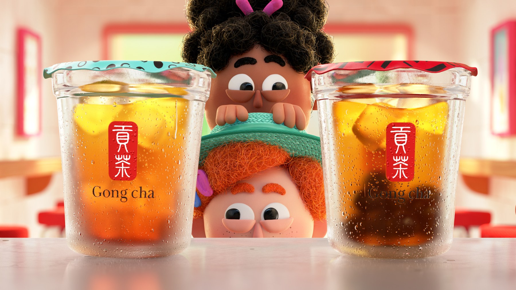 Gong Cha bubble-tea character theatre, asset 1