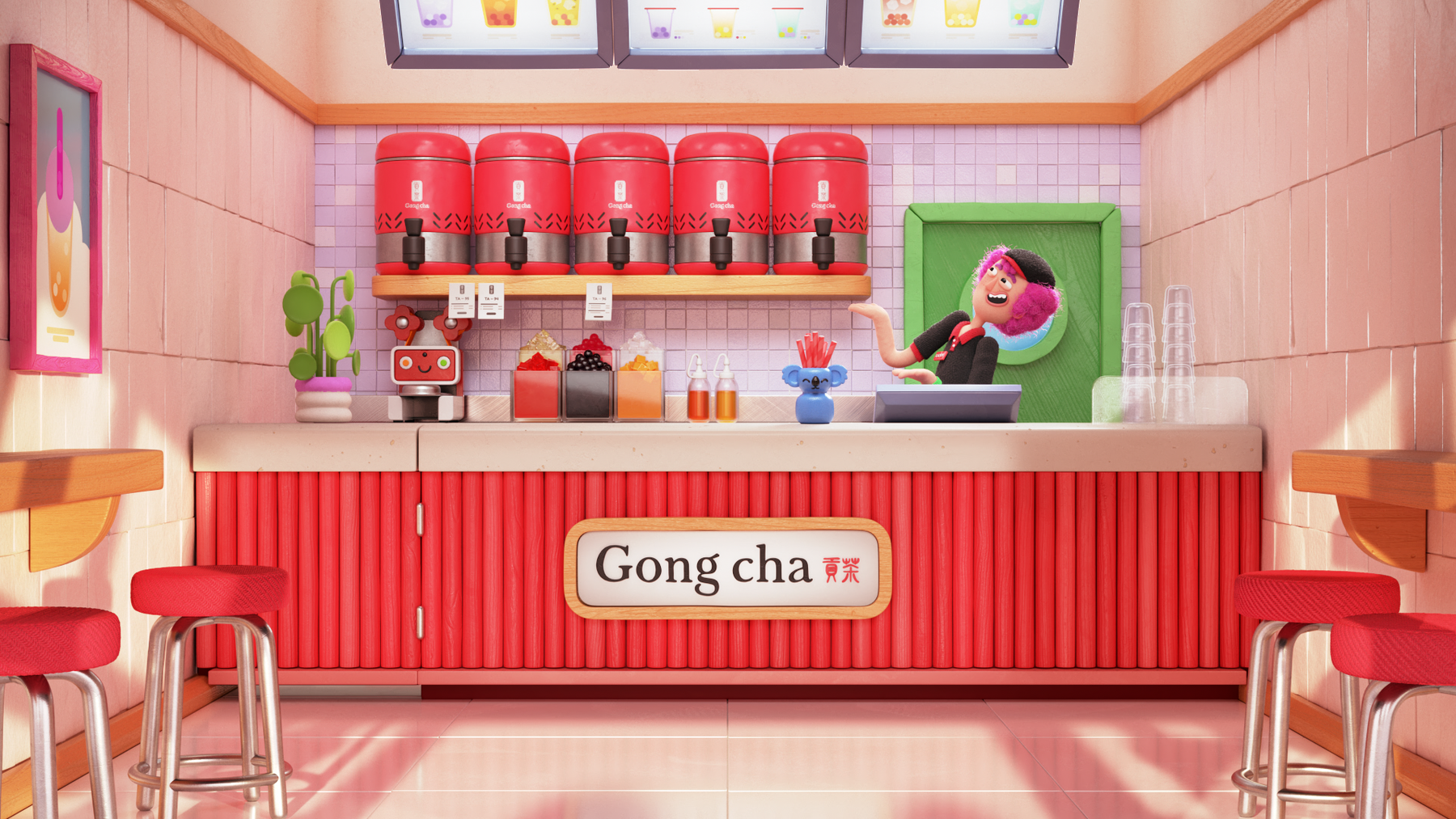 Gong Cha bubble-tea character theatre, asset 2