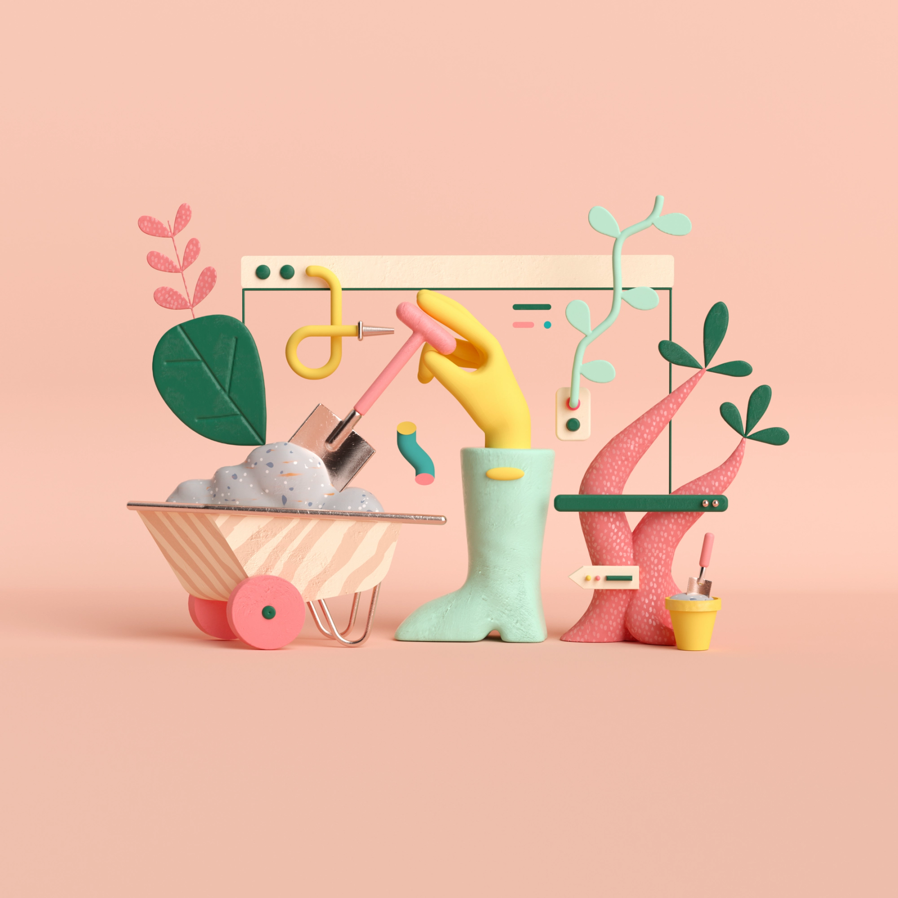 GoDaddy pastel maker dioramas, asset 3