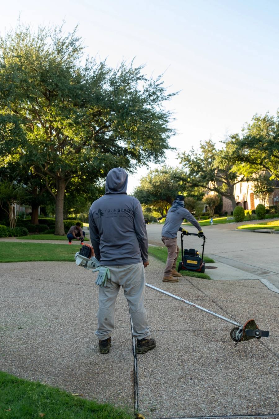One of our commercial crews at work. Built by True Star Outdoor Solutions.