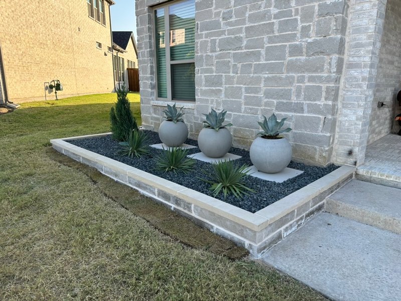 Stone border with pavers
