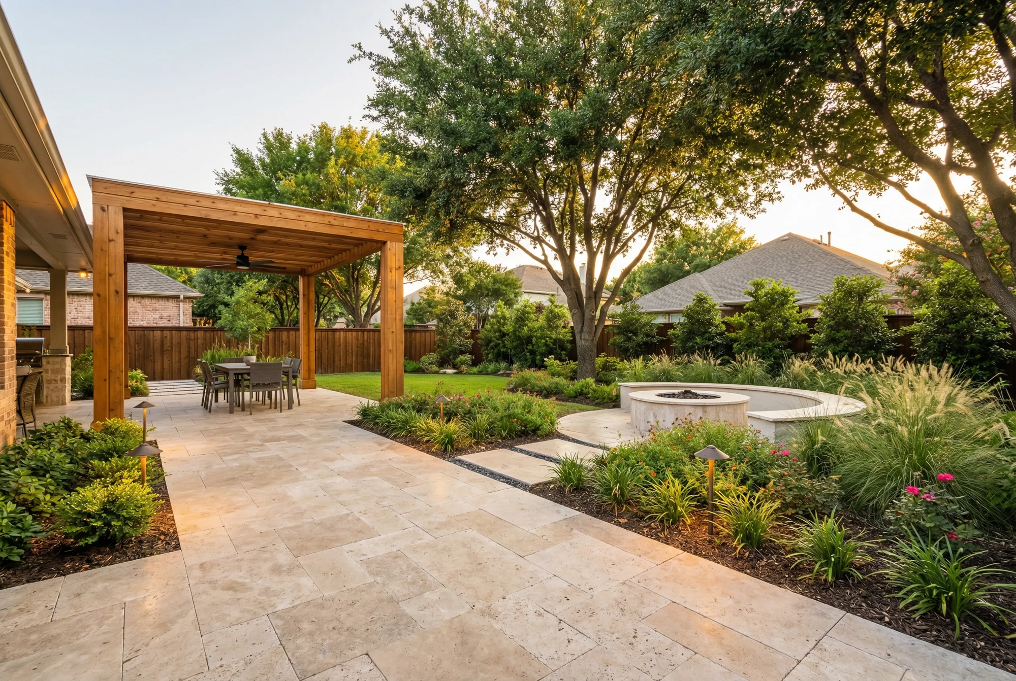 Completed outdoor living project by True Star Outdoor Solutions