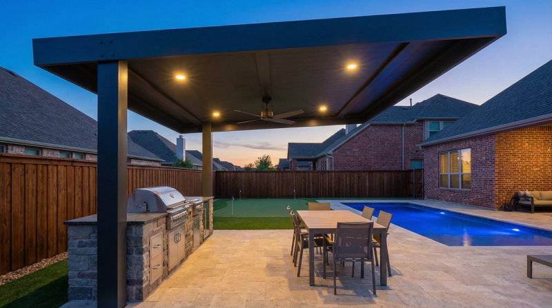Pergola with outdoor living