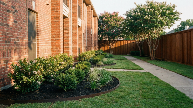 True Star crew mowing commercial property