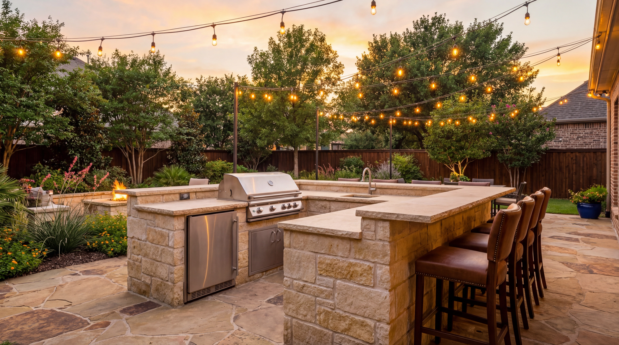 Completed outdoor living project by True Star Outdoor Solutions