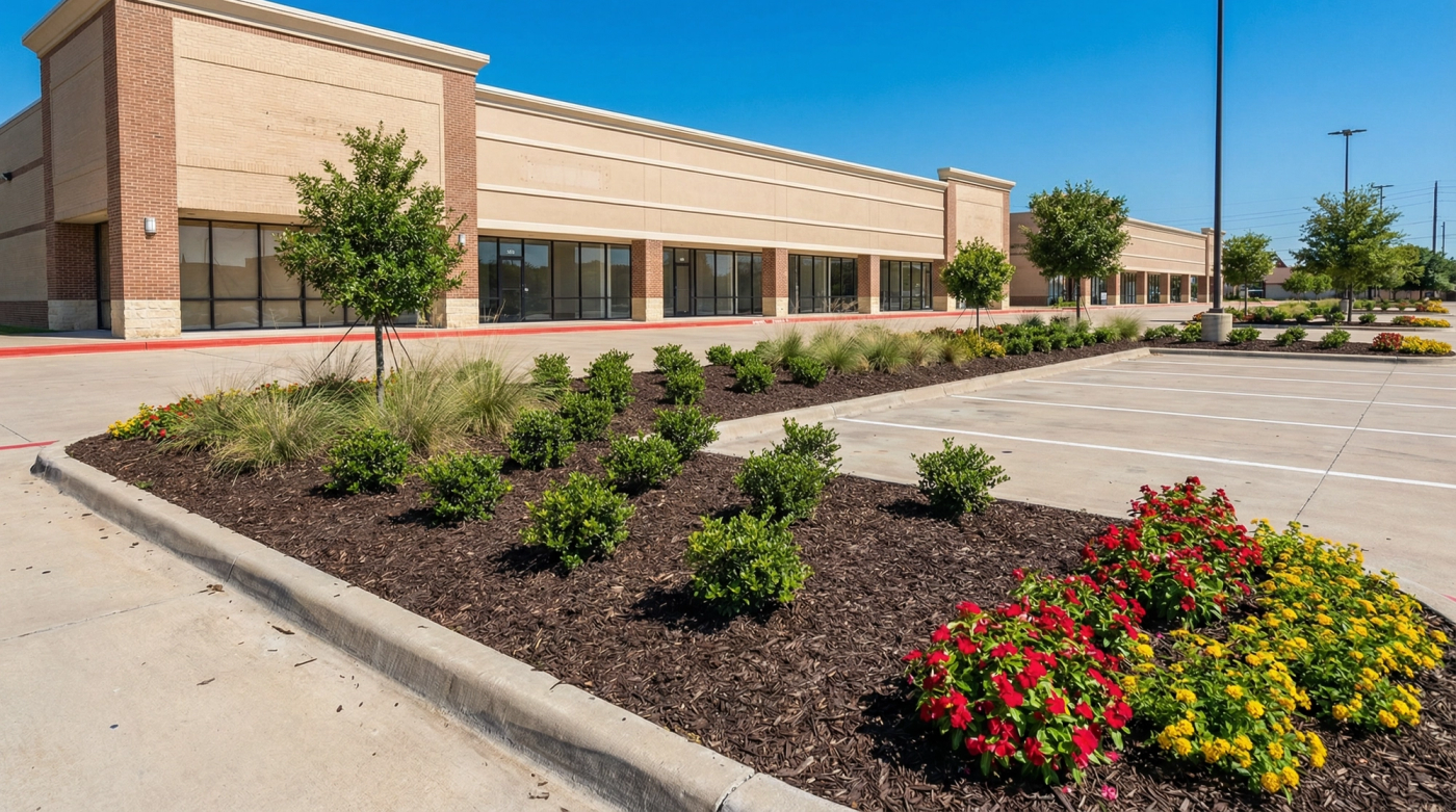 True Star crew completing commercial landscape installation