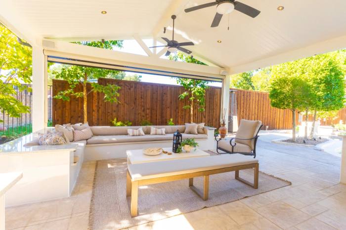 Built: a white gable cover we finished in Plano. Built by True Star Outdoor Solutions.
