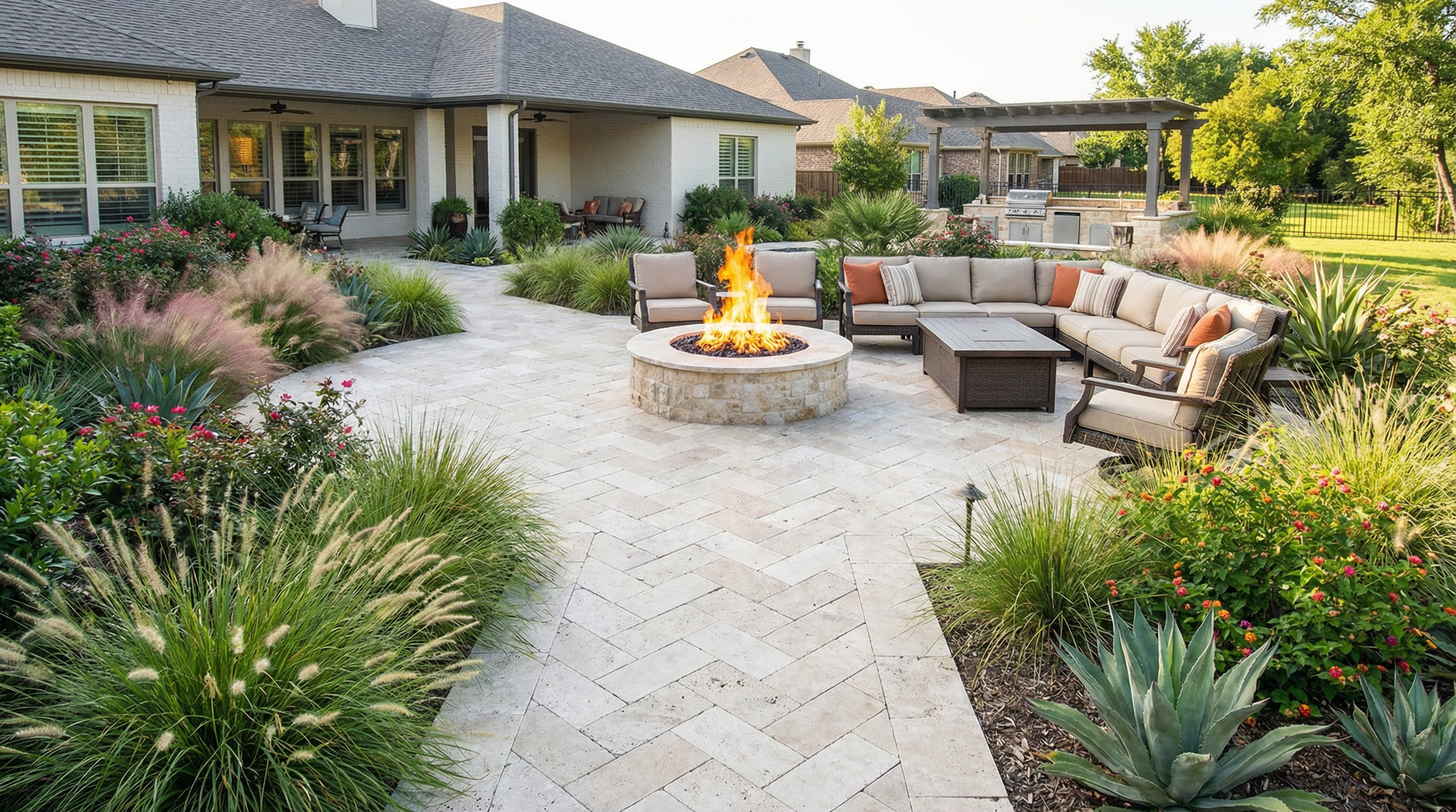 Completed outdoor living project by True Star Outdoor Solutions