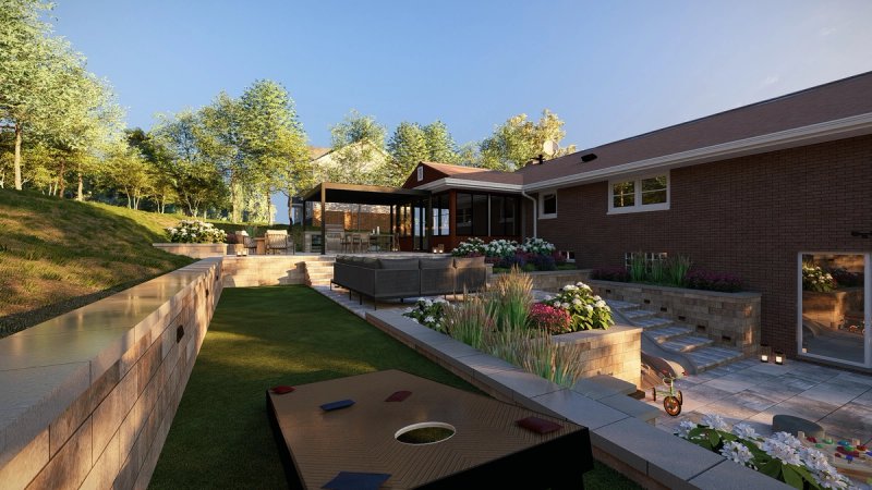 Completed landscape design