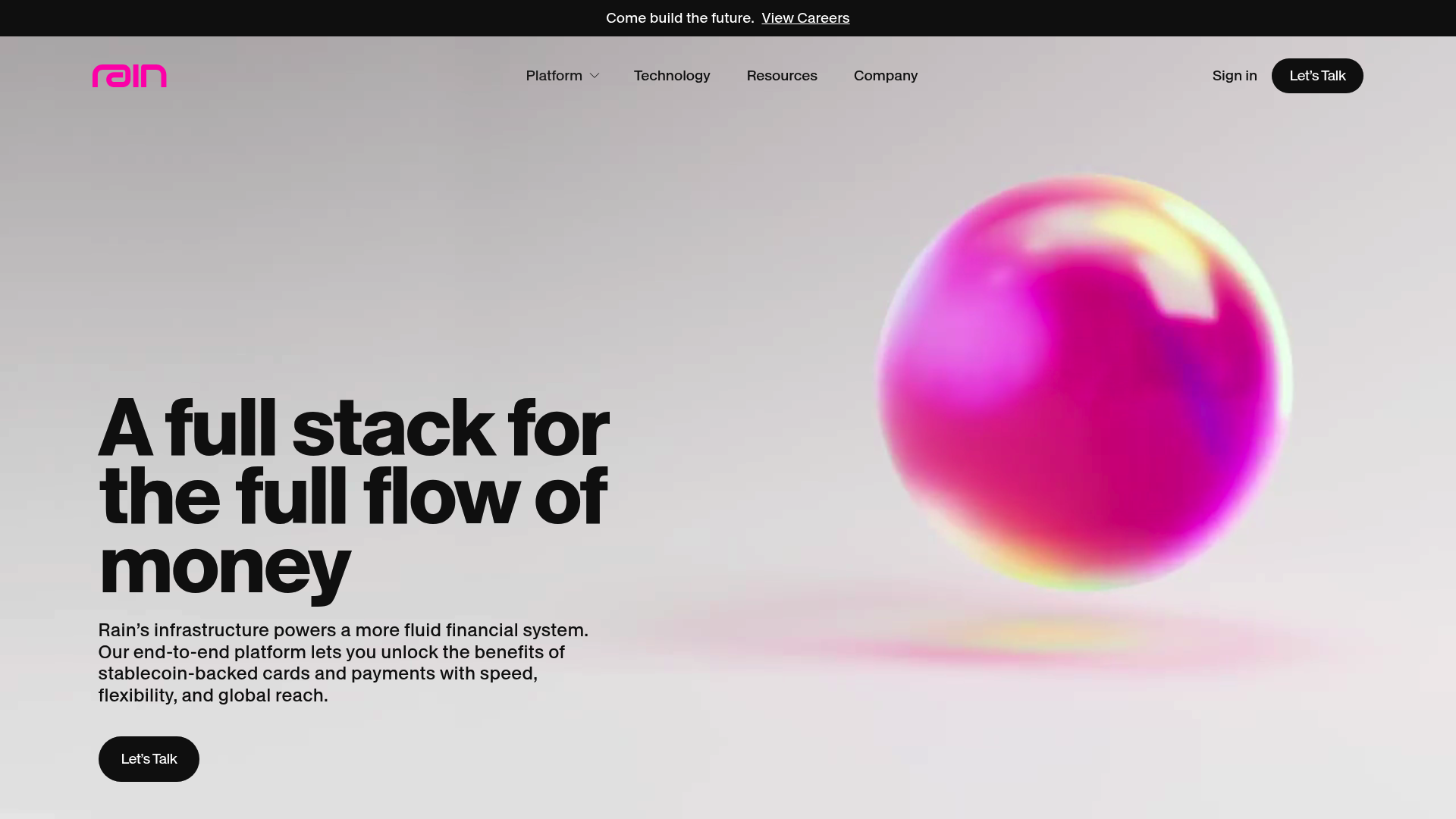 Rain website screenshot