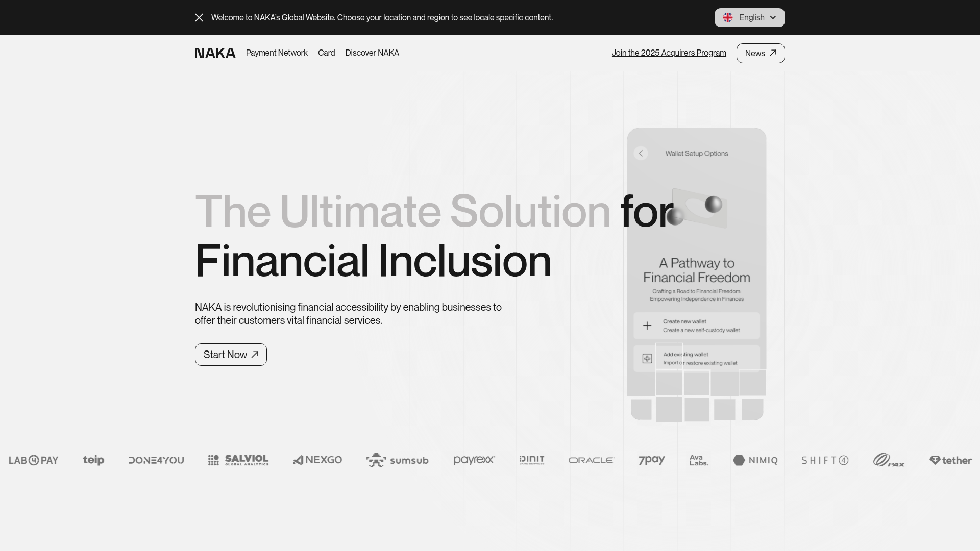 Naka website screenshot