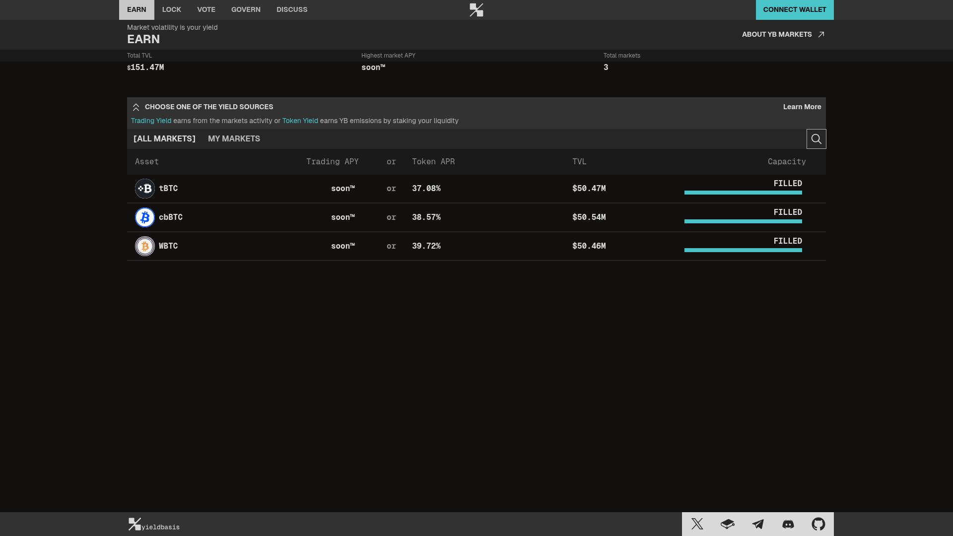 Yield Basis website screenshot