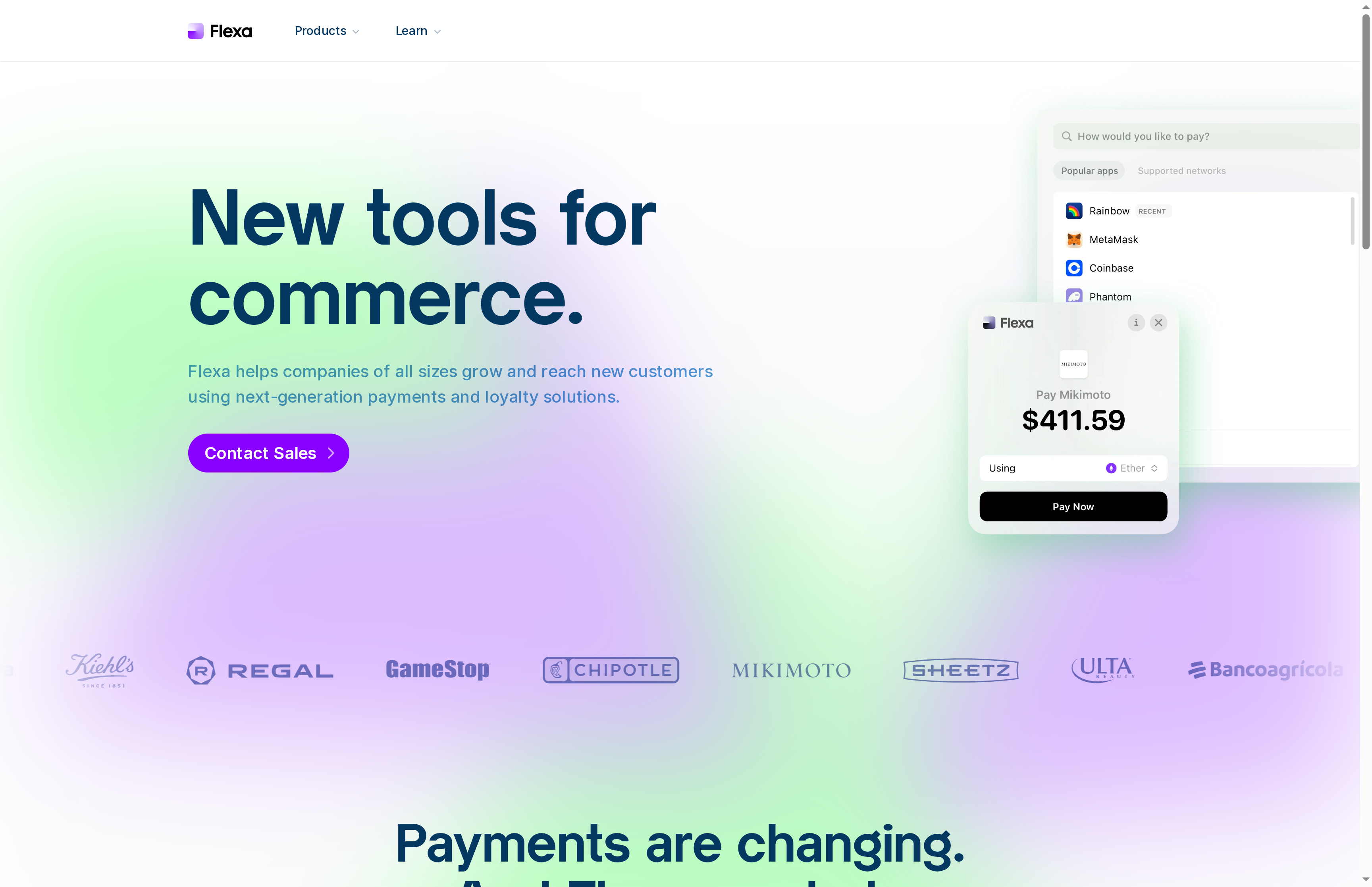 Flexa website screenshot