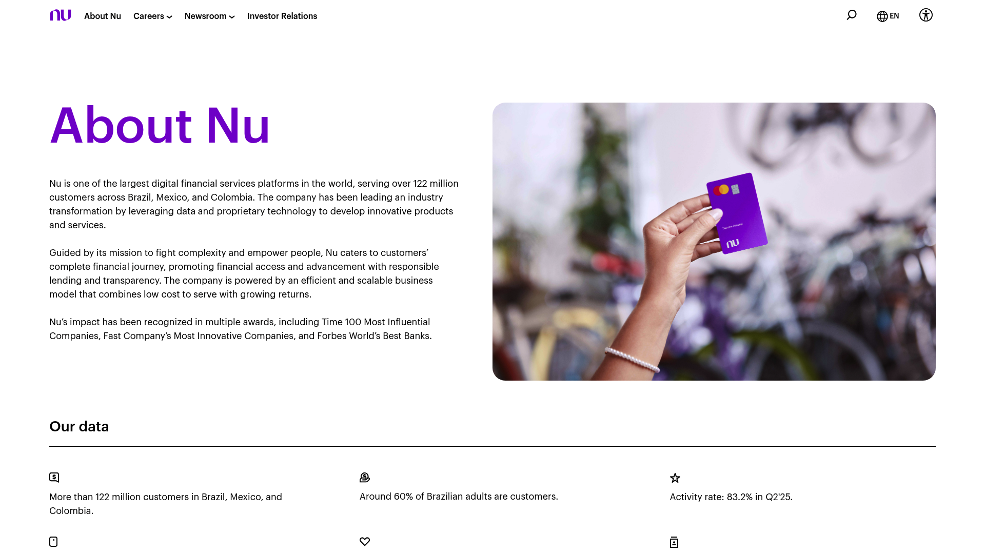 Nubank website screenshot
