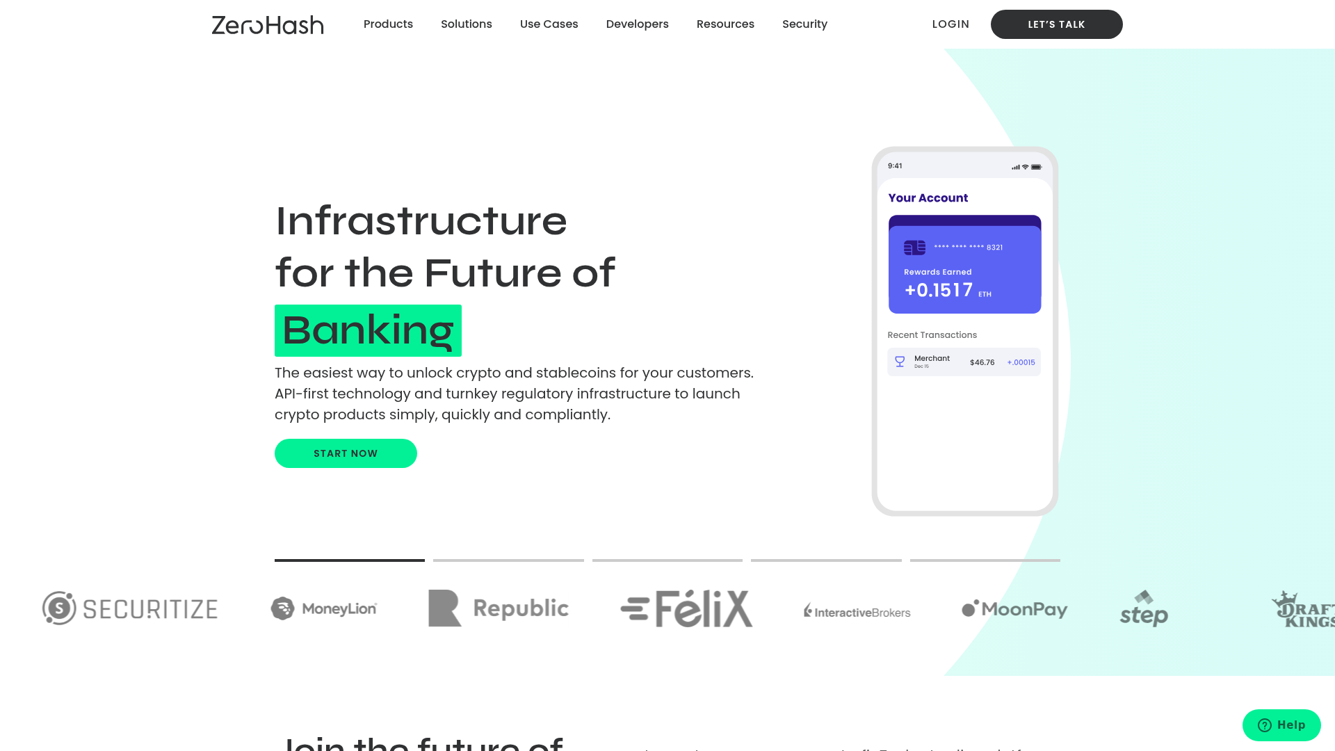 Zero Hash website screenshot