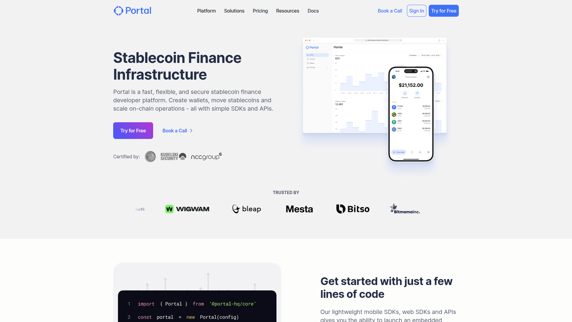 Portal website screenshot