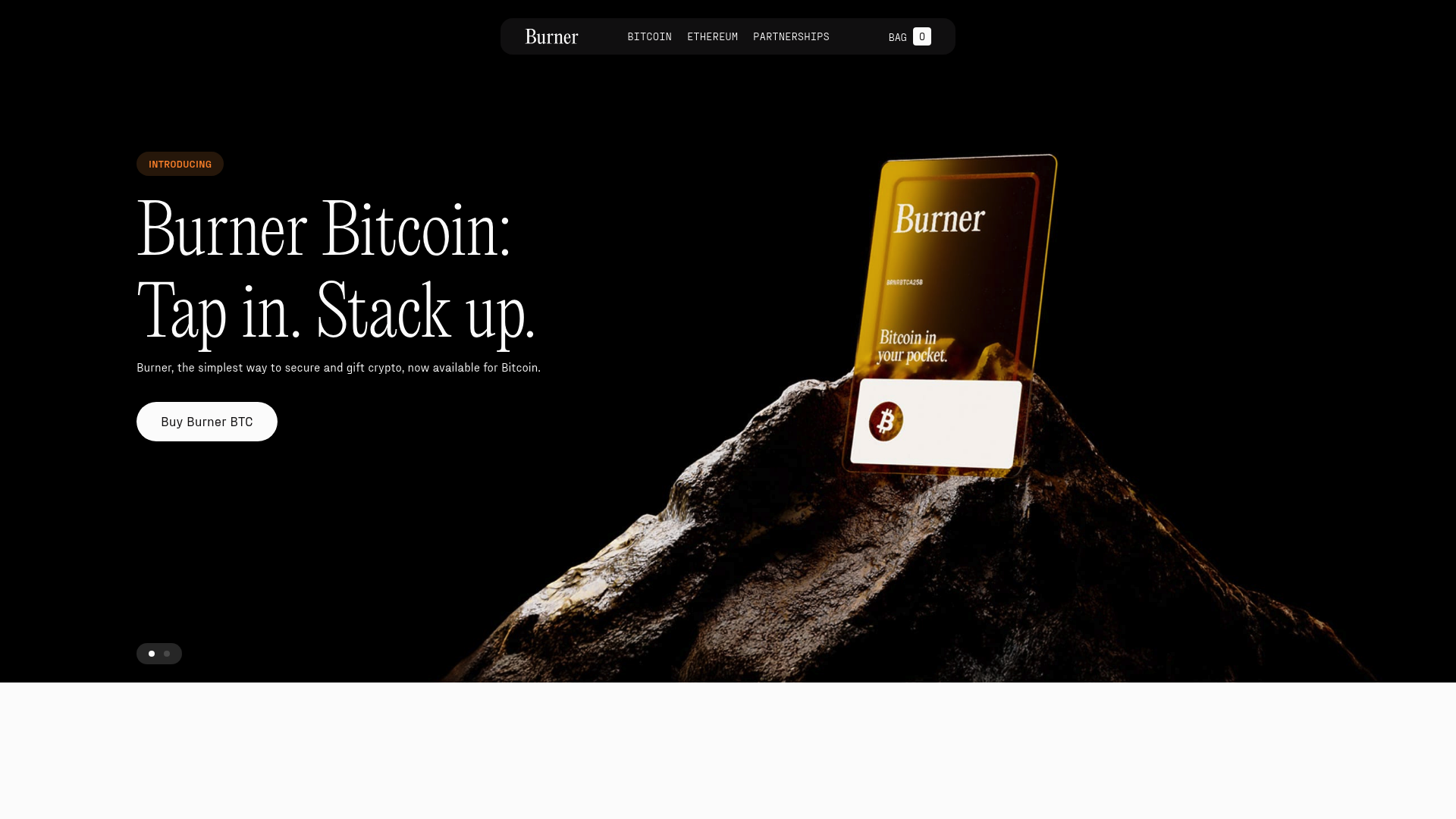 Burner website screenshot
