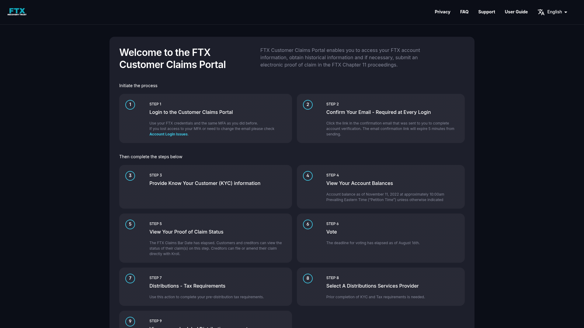 FTX website screenshot