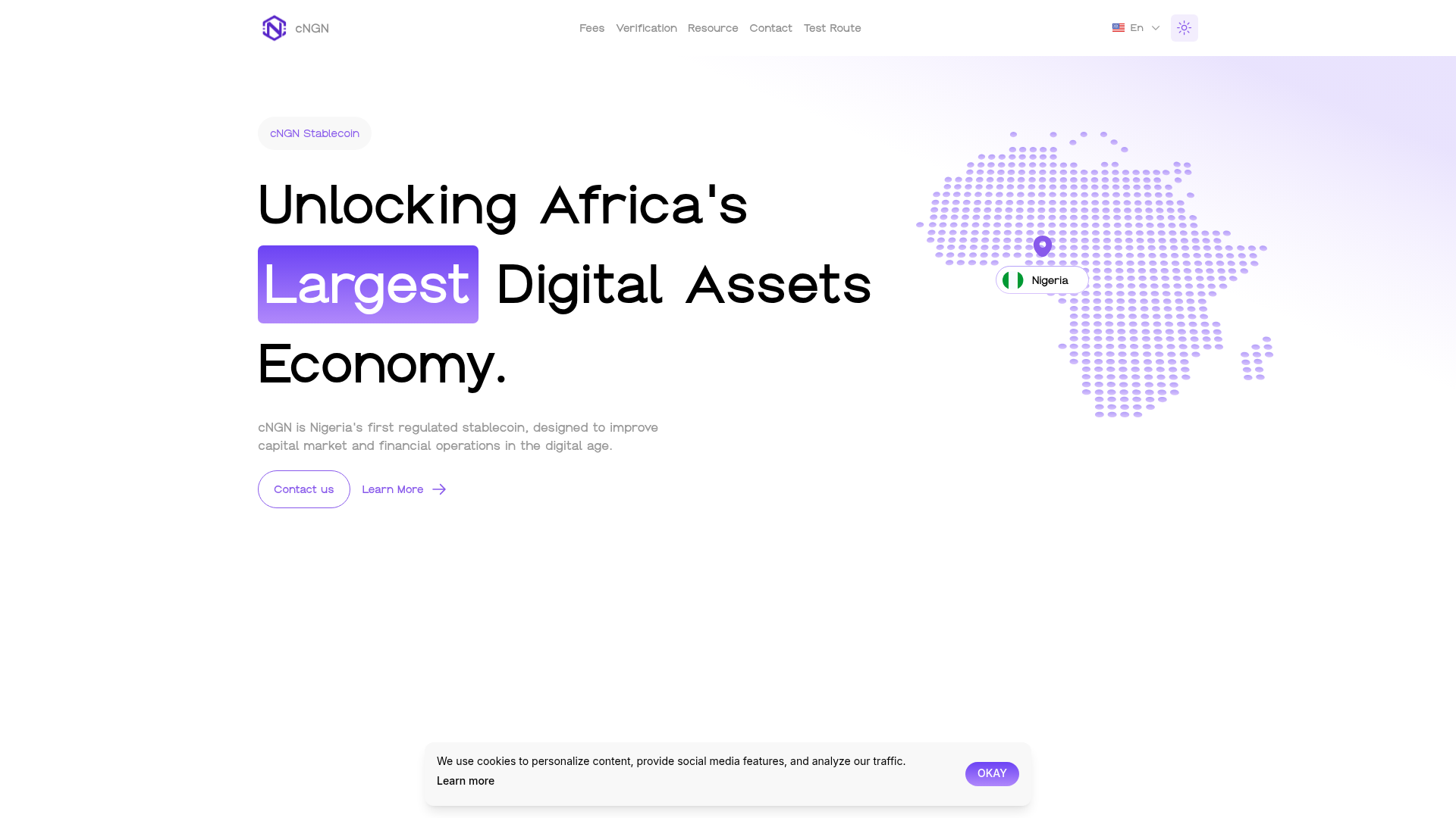 cNGN website screenshot
