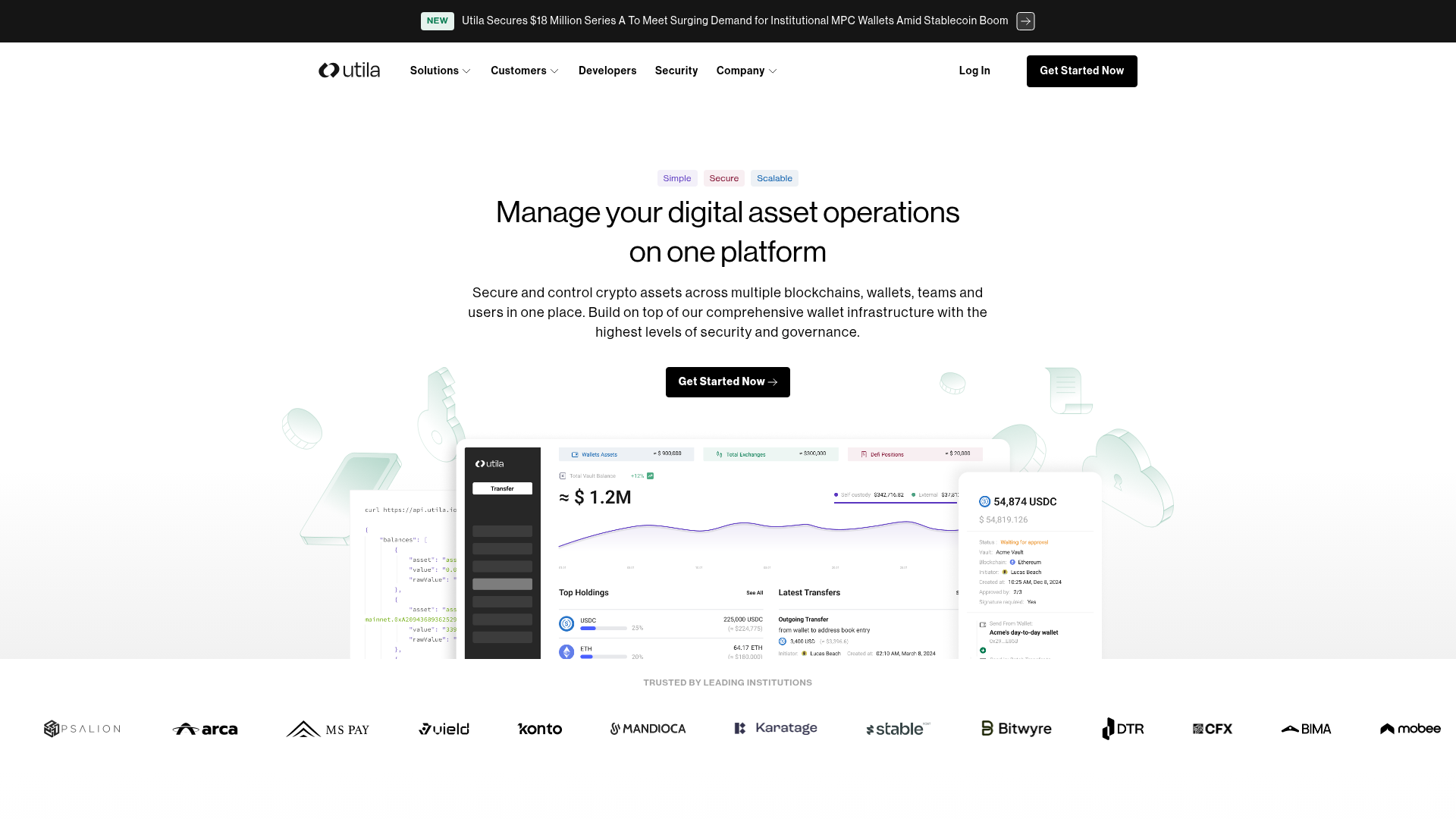Utila website screenshot