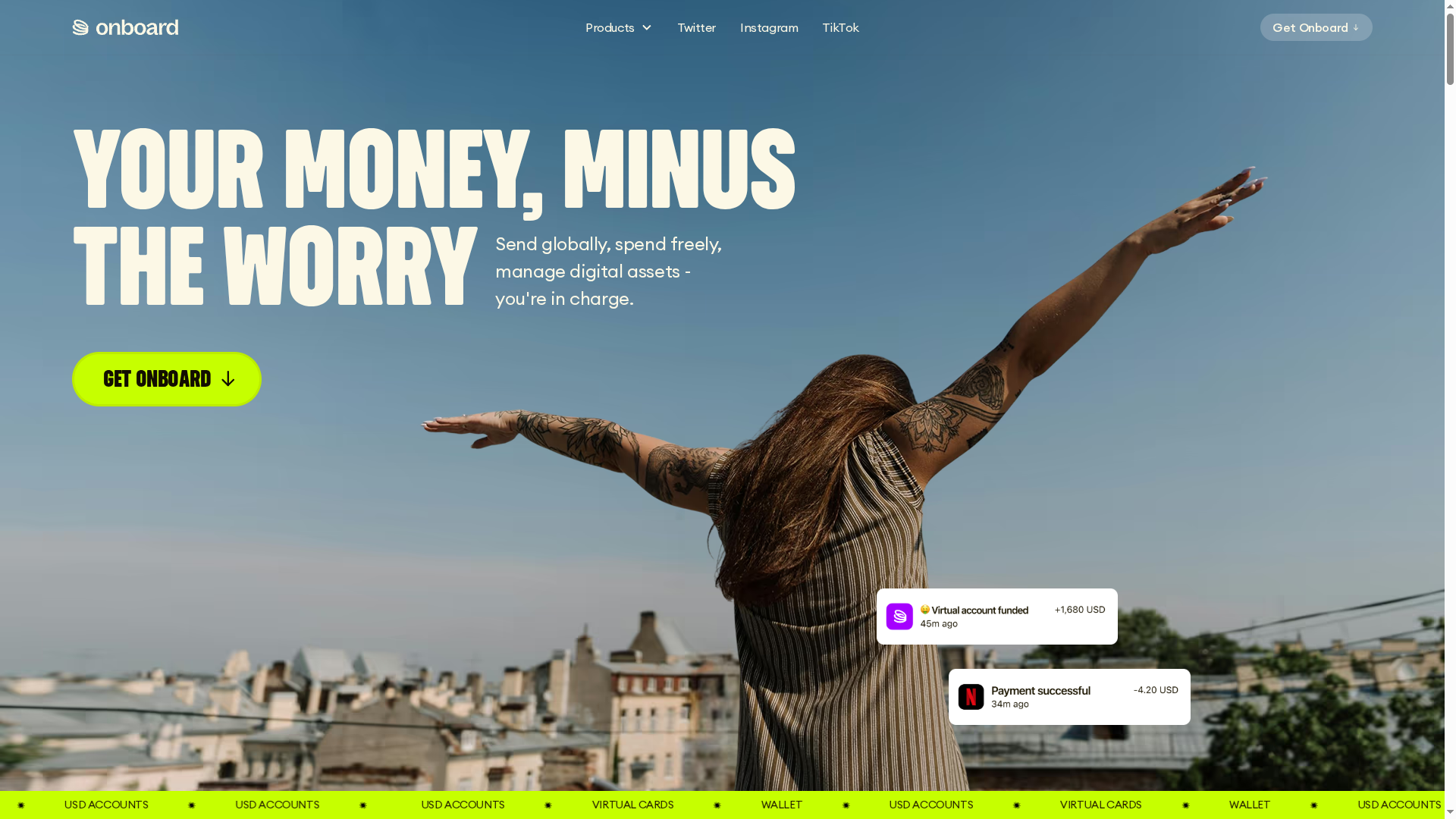 Onboard website screenshot