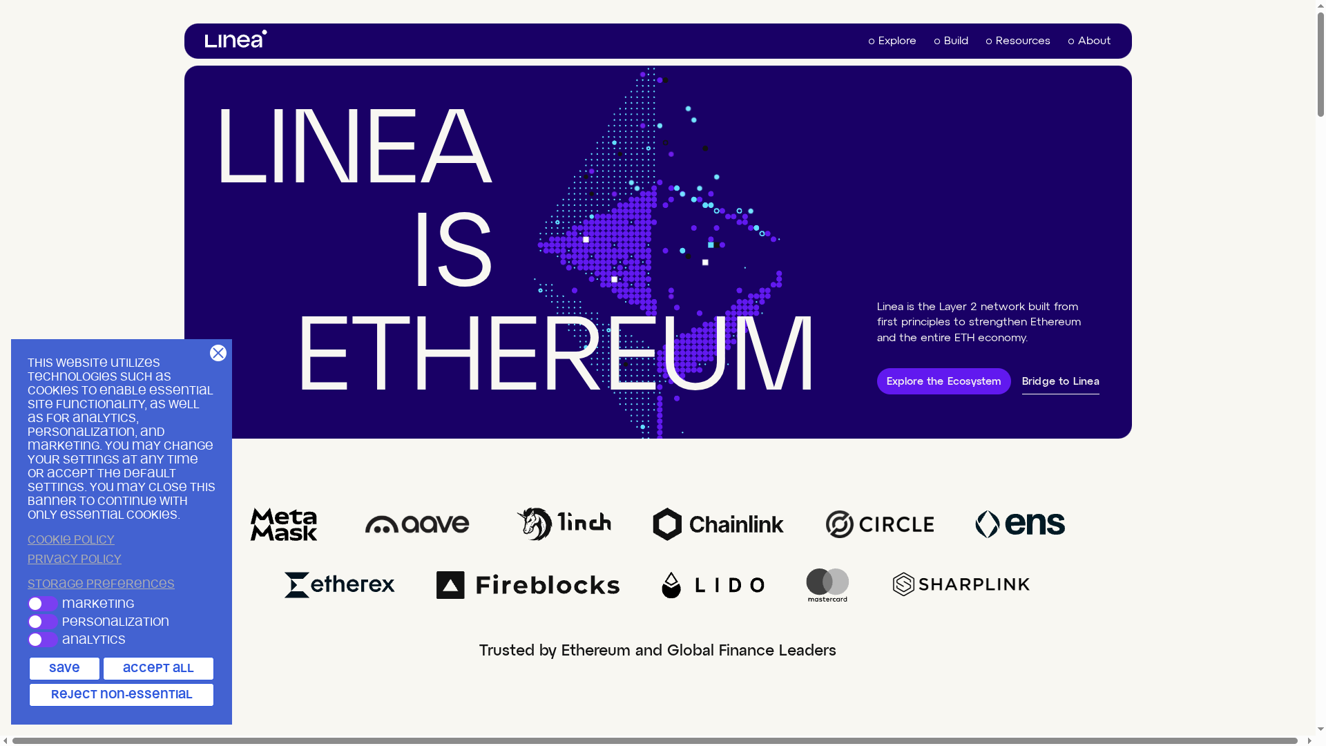 Linea website screenshot