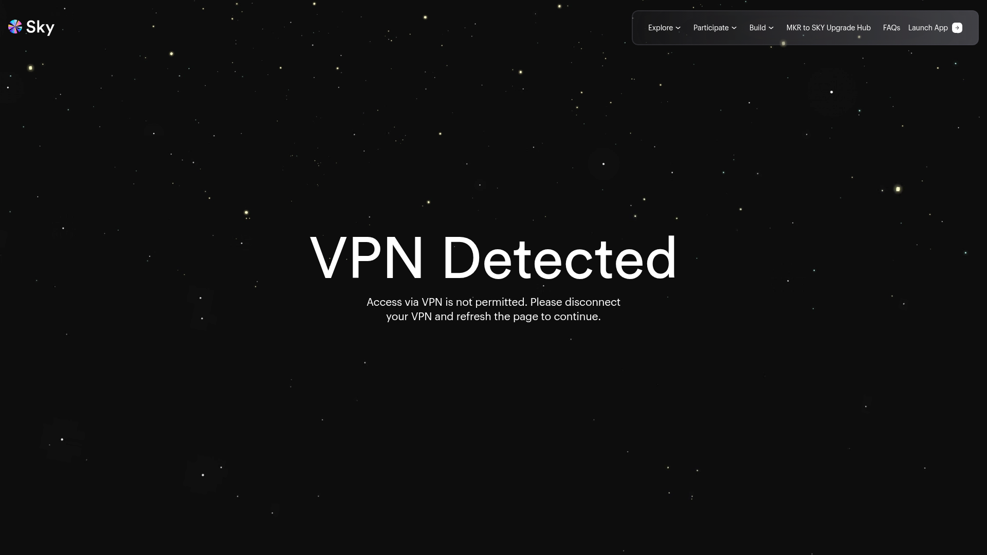 Sky website screenshot
